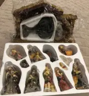 Thomas Pacconi Nativity Scene Hand Painted Set from QVC Nib Christmas Manger Set