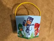PJ MASKS Paperboard Bucket Pail Easter Halloween Scavenger Hunt Parties NEW
