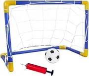 Football Goal Set with Ball and Pump, Junior Football Goals Portable Set, Kids Soccer Net Practice Netting, Kids Outdoor Sports Soccer Training Target, Foldable Post Net Training Equipment