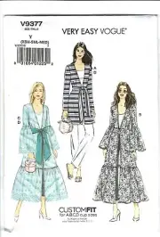 Vogue V9377 Jacket and Belt Sewing Pattern, UNCUT, FF