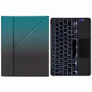Bluetooth Keyboard Leather Case For Ipad 10.2 / Pro 10.5 Touch Backlight Three Fold Holder Dark Night Green Keyboards