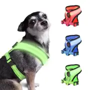 Adjustable Reflective Usb Rechargeable Led Light Soft Padded Vest Harness for Small, Medium Dogs