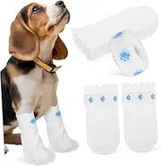 BUGUUYO 20pcs Dog Boot Cover Dog Boots & Paw Protectors Booties for Dogs Paws Dog Boots for Small Dogs Puppy Booties for Small Dogs Dog Paw Shoes Dog Foot Covers White Non-Woven Fabric