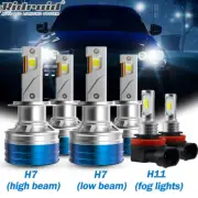 For BMW 328i 2007 - 2016 6x Bulbs LED Headlights Hi/Low Beams + Fog Lights 6000K (for: Smart)