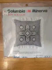 Embroidery Pillow Kit Columbia Minerva Hen Scratch SNOWFLAKE Blue Gingham 7518