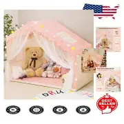 Playful Pink Tent with Padded Mat & Lights - Toddler Playhouse for Imagination