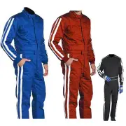 GO Kart Cordura RACE Suit-Blue-Black-Red with White Strip-NEW