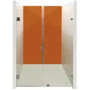 760-1860mm WALL TO WALL Pivot Frameless Silver Fittings Shower Screen
