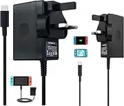 Compatible AC Adapter Charger For Nintendo Switch & Lite, Compatible With Nintendo Switch - Fast Travel Wall Charger USB C 15V/2.6A Power Supply, Supports TV Mode and Dock Station
