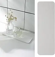 NiuYichee 2 PCS Bathroom Stone Trays, Diatomite Coasters, Kitchen Soap Dish, Water Absorbing Stone Used for Hand Soap & Plants & Cosmetic Bottles in The Modern Home(8.66" * 3.15") White