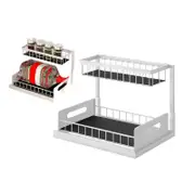2 Tier Bathroom and Kitchen Under Sink Organizer-White
