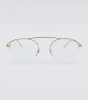 [Saint Laurent] Saint Laurent New Wave flat-top glasses One Size gold