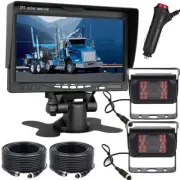 4Pin HD 2x Heavy Duty IR Reversing Camera Kit w/ 7" Monitor for Truck Trailer RV
