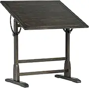 Studio Designs Vintage Drawing/Drafting Table with Pencil Ledge - 36" W x 24" D - Distressed Black - Adjustable Tilting Top