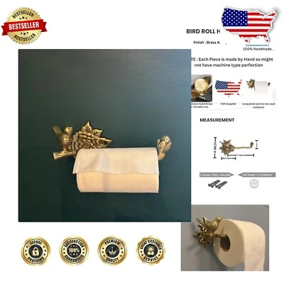 Antique Brass Bird Toilet Paper Roll Hook - Luxurious Rustic Bathroom Accessory