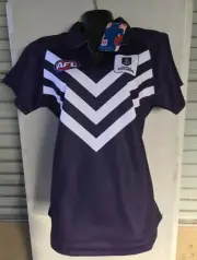 AFL FREMANTLE DOCKERS GIRLS WOMENS SUPPORTERS TOP HOME COLORS SIZE 10 BRAND NEW