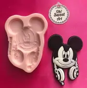 MICKEY MOUSE HEADPHONES silicone mold fondant cake Disney toppers wax FDA