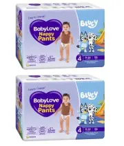 2 x Babylove Nappy Pants Jumbo Toddler 9-14kg Size 4 56 Pants