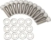 12Pcs Stainless Steel Cylinder Head Fasteners Bolts Set Replacement for Small Block 283 327 350 383 400 TPI Ideal for Multiple Engines Including GEN III IV V and Vortec Variants