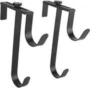 2Pcs Pool Pole Hanger, Adjustable Metal Iron Pool Pole Hook Hanger Pool Accessories for Pool Poles Pool Fence Wall, Pool Hooks for Poles, Adjustable Pool Pole Hanging