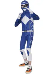 Mighty Blue Boys Morphing Ranger Costume Jumpsuit