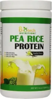 Pure Non-GMO Pea Rice Protein, Vanilla, 16 Ounce