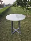 Round White Quartz Table Top, Center Quartz Agate Round Table, Garden Decor