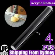 4PCS Durable Polymer Clay Craft Clear Acrylic Rollers Rolling Pin Art Tools New