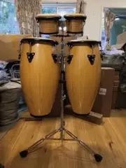 Bongos7"+9"Congas10"+11"Drums Set African Latin Percussion Hand Drums with stand