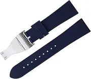 [Generic] Soft Fluororubber Watch Band 22mm Flat End For TUDOR Strap M79360.M79363 Stainless Fold Buckle Black Bay 1958 GMT 41mm Pelagos watch strap
