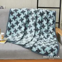 在飛比找森森購物網優惠-HOYACASA 法蘭絨四季包邊毯-星格藍