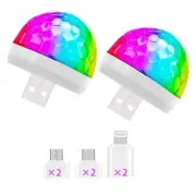Mini Portable Disco Ball USB Disco Light with Mobile Phone Adapter Disco Stro...