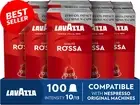 Qualità Rossa 100Coffee Pods,Nespresso Compatible,Arabica & Robusta,Intensity 10