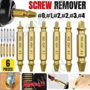 6 Pcs/Set Damaged Screw Extractor Speed Out Drill Bits Tool Broken Bolt Remover