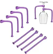 Tether Silicone Dishwasher Attachment, 8Pcs Silicone Stemware Saver Flexible Tether Goblet Holder Safer Wine Glass Dishwasher Protector Wine Glass Fixed Bracket Adjusted Goblet Holder for Home Bar