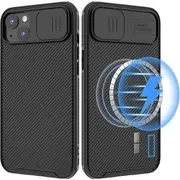 Nillkin For Apple iPhone 14 Plus Case [Support Magsafe Charger] CamShield With Camera Protection Case Slim Magnetic Shockproof Heavy Duty Cover (Black)