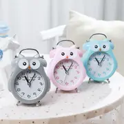 Children's Alarm Clock, No Ticking Alarm Clock With Night Light Grey