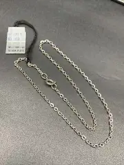 Kramer Of New York Necklace Long Silver Plate Dainty Link 15” 1960’s NOS Vintage