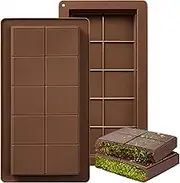 ROMINVIC Dubai Chocolate Mold 2 Pack,0.79 Inch Deep Large and Thick Silicone Chocolate Bar Molds for Stuffed Bar,Big Chocolate Candy Bar Mold for Filling Knafeh Pistachio Kit