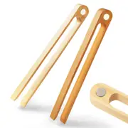 Tsim Magnetic Bamboo Toaster Tongs 100% Natural 8.7 Wood Kitchen Toast Tongs| Eco-Friendly, Space Saving Modern Kitchen Accessory | Set of 2