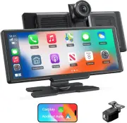 4K Dash Cam 10.26" Car Stereo Radio For Apple Carplay&Android Auto+Rear Cam