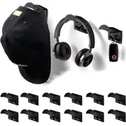12 Pack Adhesive Hat Rack Display Hooks for Wall Door