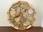 12" Agate Side Corner Table Top Natural GemStones Handmade Home Decor
