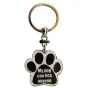 Paw Print Key Chain Fob My Dog can Lick Anyone