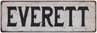 EVERETT Vintage Look Rustic Metal Sign City State 106180041109