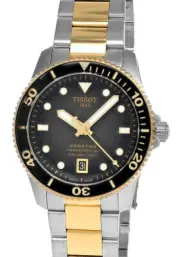 TISSOT Seastar 40MM Graded Grey BLK Dial Two-Tone Men's Watch T120.807.22.051.00