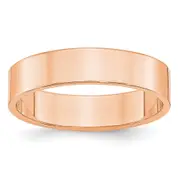 Solid 10K Yellow Gold Rose Gold 5mm Light Weight Flat Men's/Women's Wedding Band Ring Size 5