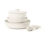 Cookware Sets, 5 Pcs Granite Non Stick Pots & Pans Set with Removable Handle