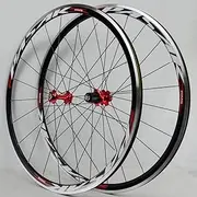 Wheelset 700C Road Bike Wheel Set,Bicycle Front Rear Rim Aluminum Hub Brake C/V Height 30mm for 7/8/9/10/11 Speed Freewheel Rim Road Wheel