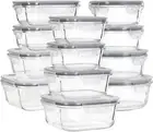 Glass Food Storage Containers with Lids, [24 Piece] Meal Prep Containers, Air...